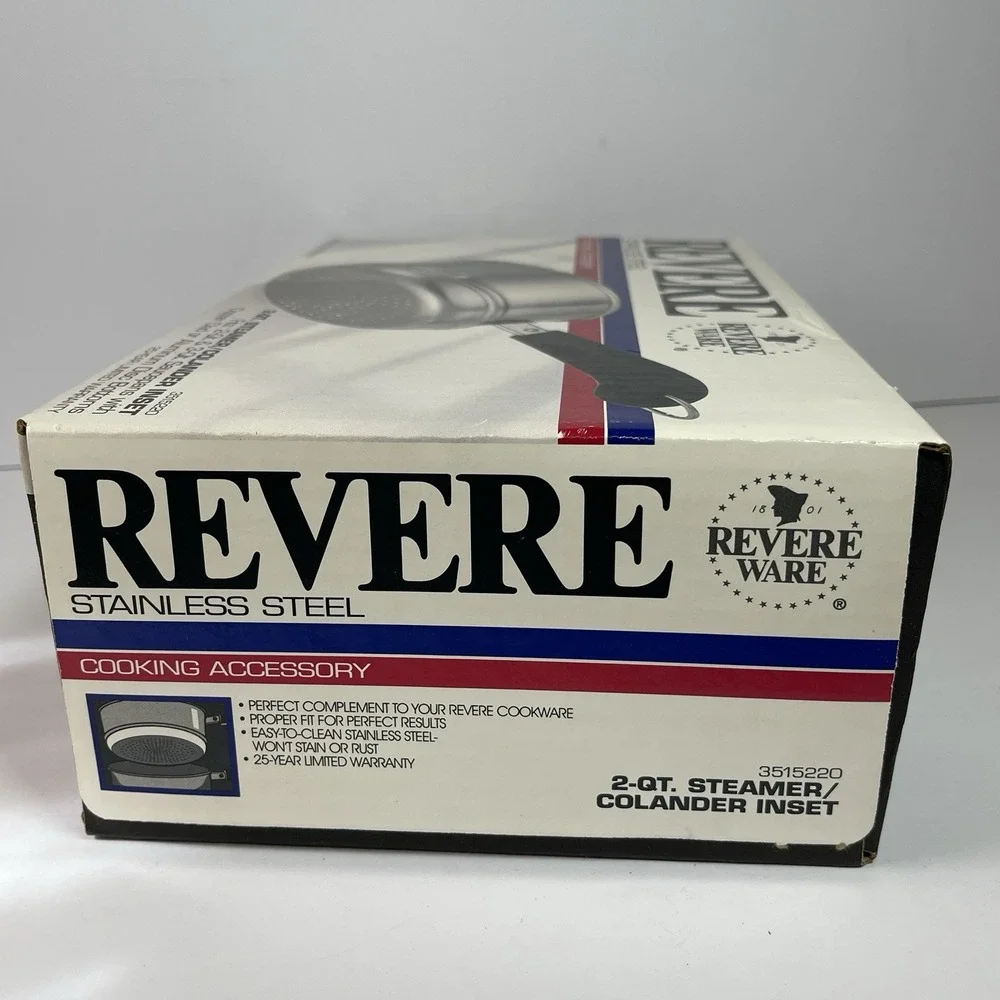 Revere Ware 2 Qt Stainless Steel Steamer/Colander Inset New In Box #3515220 1992